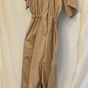 NWT Zara Tan Jumpsuit Contemporary Style
